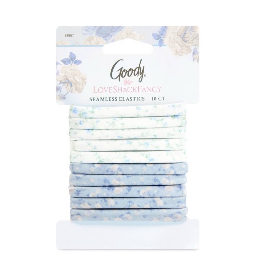 LoveShackFancy Seamless Elastics - Blue and White